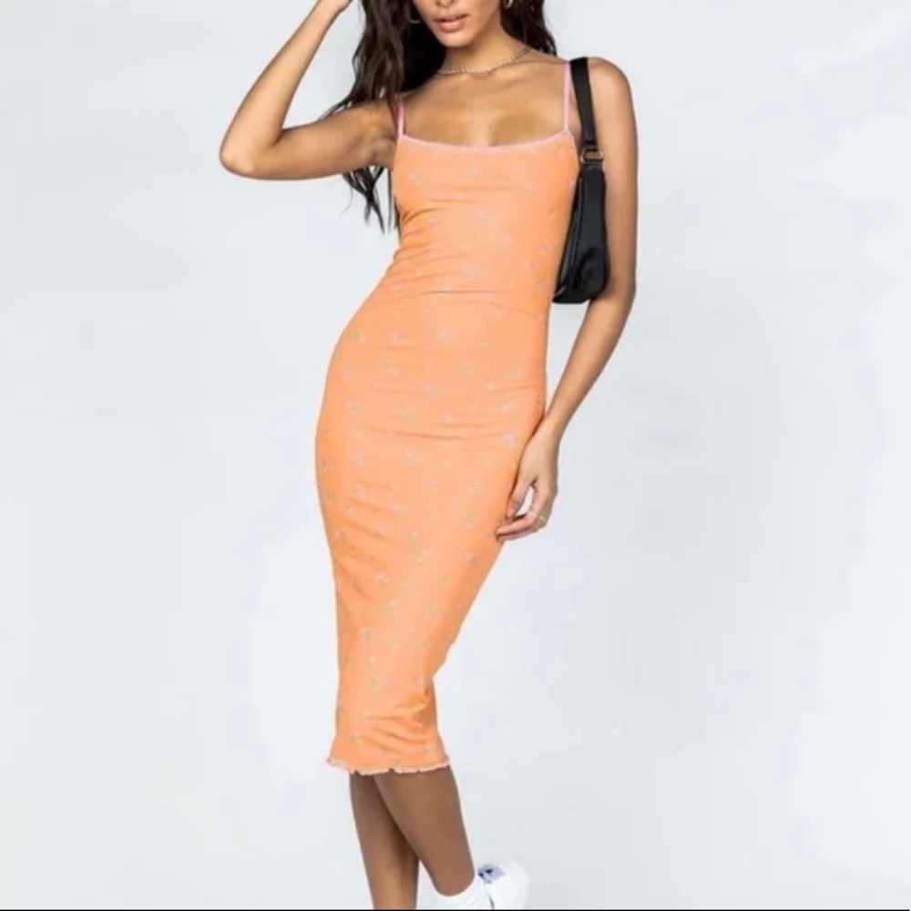 Princess Polly zeliha orange midi dress